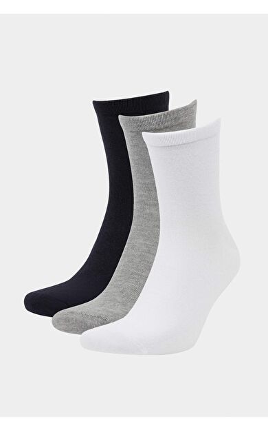 DeFacto Erkek 3'lü Pamuklu Sneaker Çorap F5314AXNSKR1