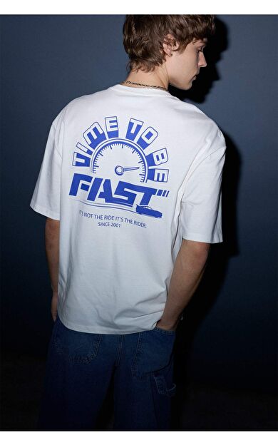 Fast & Furious Boxy Fit Bisiklet Yaka Sırt Baskılı Kısa Kollu Tişört