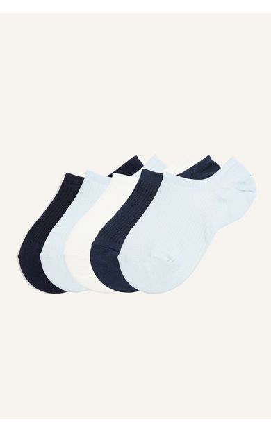 DeFacto Kadın 5'li Pamuklu Sneaker Çorap Mavi