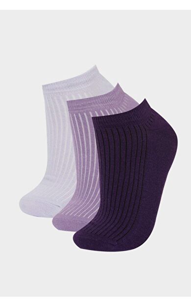 DeFacto Kadın 3'lü Pamuklu Patik Çorap F5430AXNSPR66
