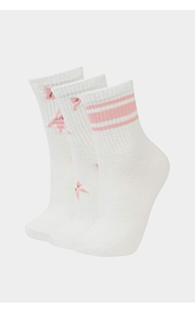 Kadın Rahat Lastikli 3'lü Pamuklu Soket Çorap F5462AXNSWT1
