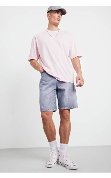 %100 Pamuk Straight Fit Jean Bermuda Şort