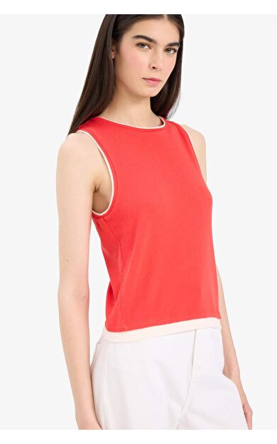 DeFacto Slim Fit Dar Kesim Bisiklet Yaka Ribana Atlet F5581AX25SMRD63