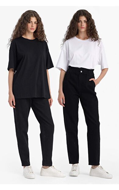 DeFacto Regular Fit Bisiklet Yaka 2'li Kısa Kollu Tişört