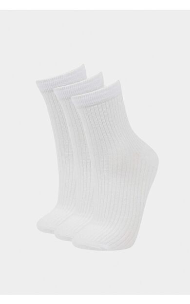 DeFacto Kadın 3'lü Pamuklu Soket Çorap F5600AXNSWT1