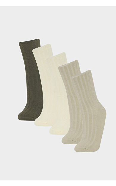 Kadın 5'li Pamuklu Uzun Çorap F5602AXNSYL73