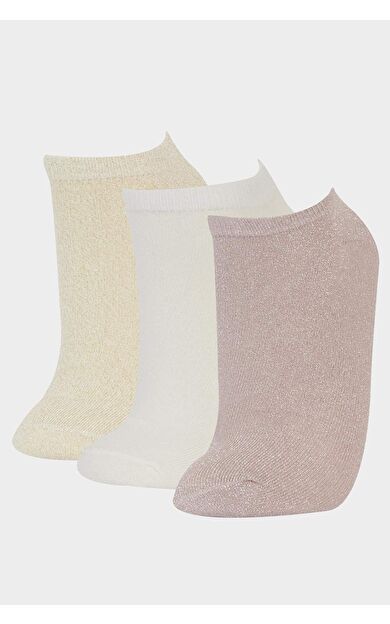 DeFacto Kadın 3'lü Pamuklu Patik Çorap F5609AXNSKR1