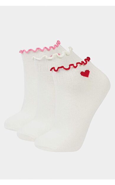 Kadın 3'lü Pamuklu Patik Çorap F5619AXNSKR1