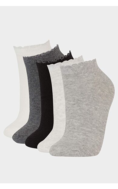DeFacto Kadın 5'li Pamuklu Patik Çorap F5626AXNSKR1