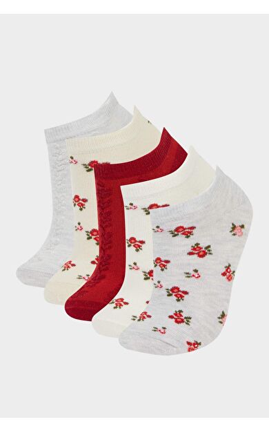 DeFacto Kadın 5'li Pamuklu Patik Çorap F5627AXNSKR1