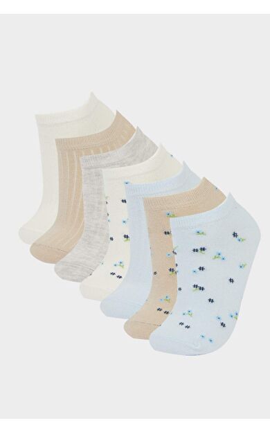 DeFacto Kadın 7'li Pamuklu Patik Çorap F5637AXNSKR1