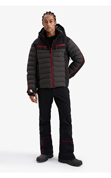 Regular Fit Fermuarlı Düz Paça Softshell Kayak Pantolonu