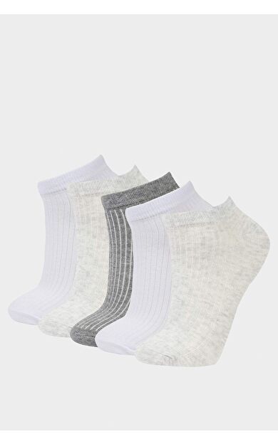 DeFacto Kadın 5'li Pamuklu Patik Çorap F5655AXNSGR2
