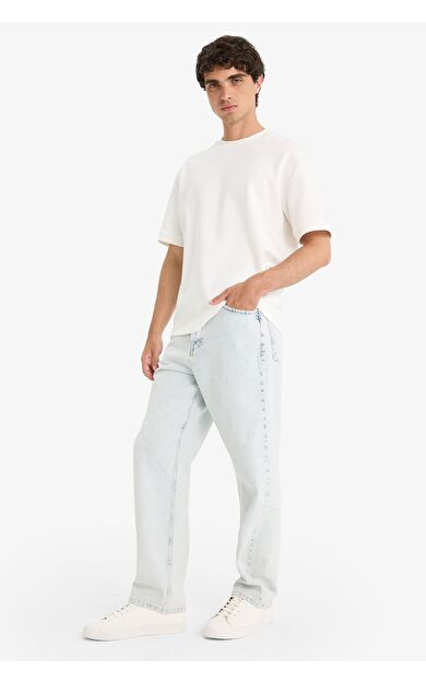 DeFacto Baggy Fit Geniş Paça Jean Yıkamalı Pantolon F5669AX25AUNM63
