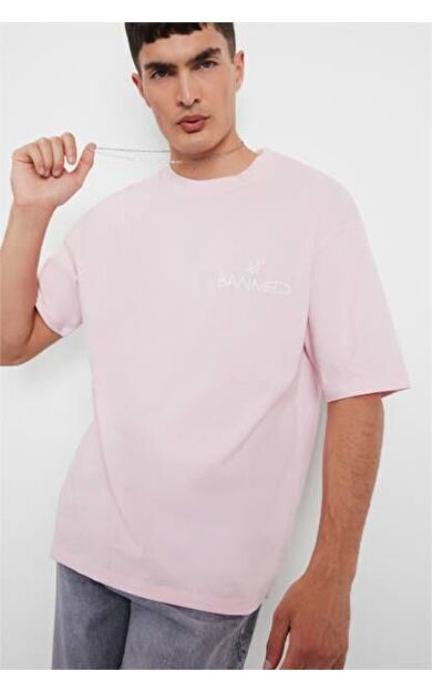 DeFacto Loose Fit Bisiklet Yaka Baskılı Kısa Kollu Tişört F5732AX25AUPN105