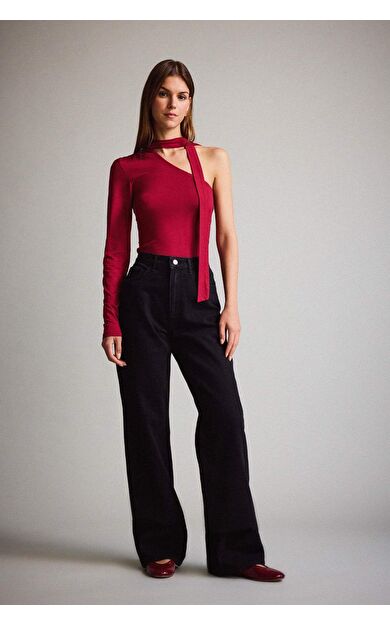 DeFacto Straight Wide Yüksek Bel Uzun Jean Pantolon F5788AX25AUNM40