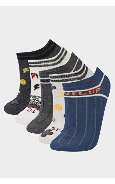 DeFacto Erkek Çocuk 5'li Pamuklu Patik Çorap F5865A8NSKR1