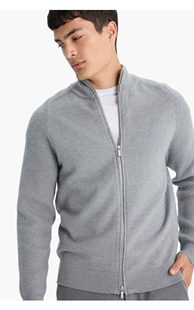 Standart Fıt Yarım Balıkçı Yaka Triko Hırka