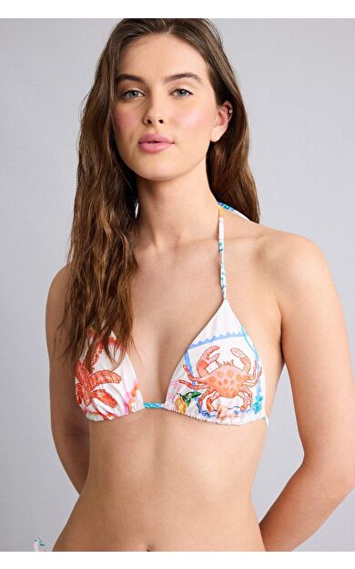 DeFacto Regular Fıt Desenli Bikini Üstü