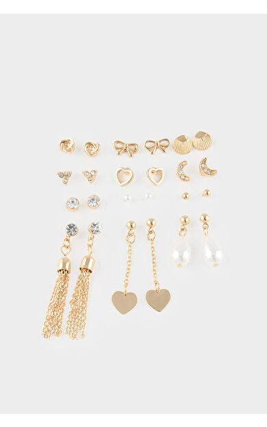 DeFacto Kadın 12'li Gold Küpe