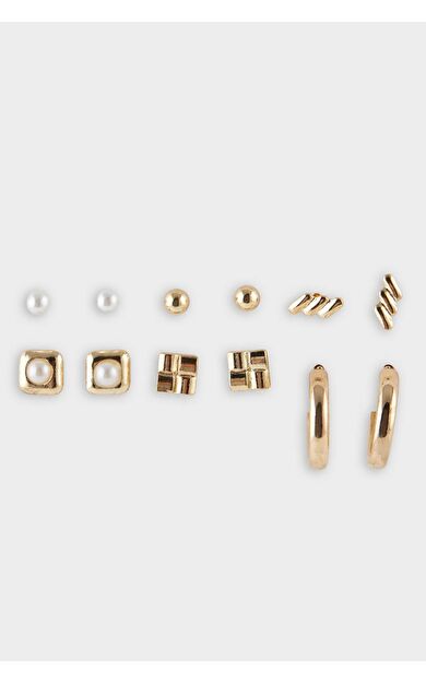 DeFacto Kadın 7'li Gold Küpe