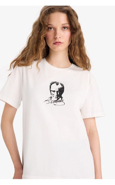 DeFacto 23 Nisan Çocuk Bayramı Regular Fit Bisiklet Yaka Slogan Desenli Kısa Kollu Tişört