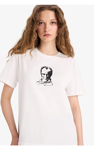 DeFacto 23 Nisan Çocuk Bayramı Regular Fit Bisiklet Yaka Slogan Desenli Kısa Kollu Tişört