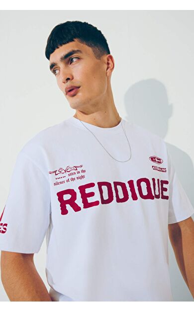 DeFacto Boxy Fit Bisiklet Yaka Baskılı Kısa Kollu Tişört F6040AX25SMER78