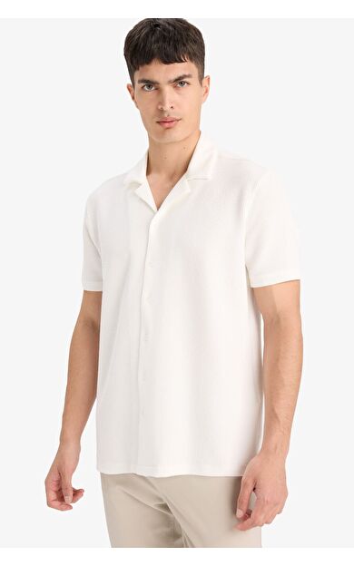 DeFacto Regular Fit Polo Yaka Kısa Kollu Gömlek F6054AX25SMWT46