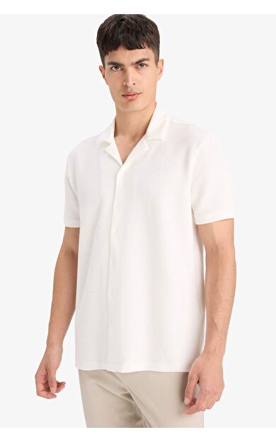 DeFacto Regular Fit Polo Yaka Kısa Kollu Gömlek F6054AX25SMWT46