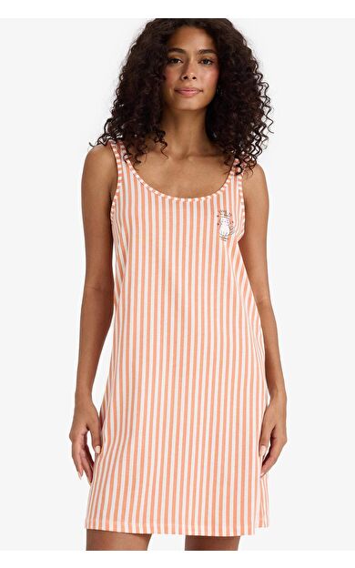 -Fall in Love Regular Fit U Yaka Kolsuz Elbise