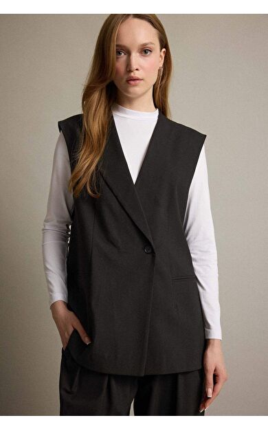 Regular Fit Ceket Yaka Yelek