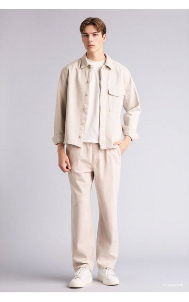 DeFacto %100 Pamuk Baggy Fit Pantolon Bej F6129AX26SPBG766