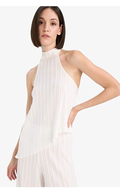 DeFacto Asimetrik Yarım Balıkçı Yaka Bürümcük Atlet