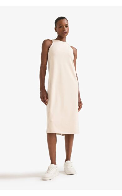 DeFactoFit Yuvarlak Yaka Modal Kolsuz Midi Elbise