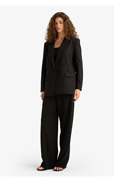 DeFacto Straight Fit Fleto Cepli Normal Bel Standart Boy Pantolon F6214AX25AUBK27
