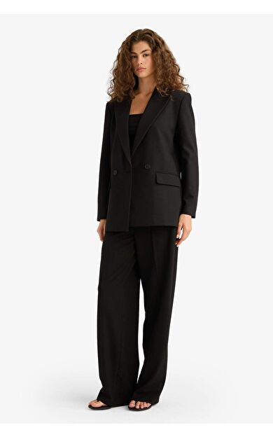 DeFacto Straight Fit Fleto Cepli Normal Bel Standart Boy Pantolon F6214AX25AUBK27