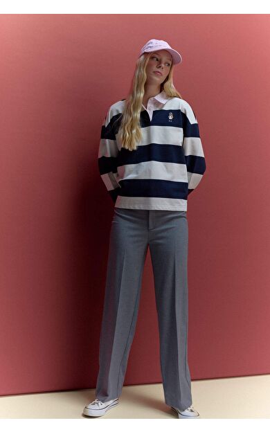 Straight Fit Fleto Cepli Normal Bel Standart Boy Pantolon