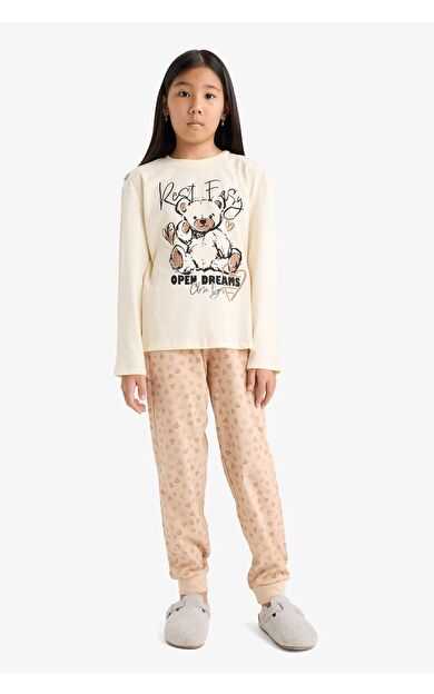 DeFacto Kız Çocuk Regular Fit 2'li Pijama Takımı F6216A825WNER103