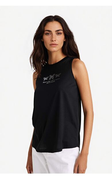 DeFacto Relax Fit Slogan Baskılı Bisiklet Yaka Atlet F6234AX25HSBK27