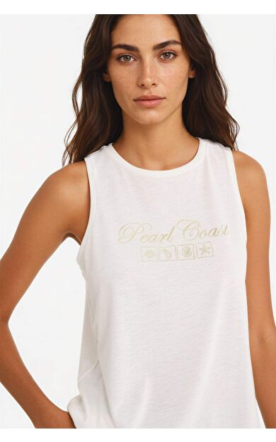 DeFacto Relax Fit Slogan Baskılı Bisiklet Yaka Atlet F6235AX25HSER105