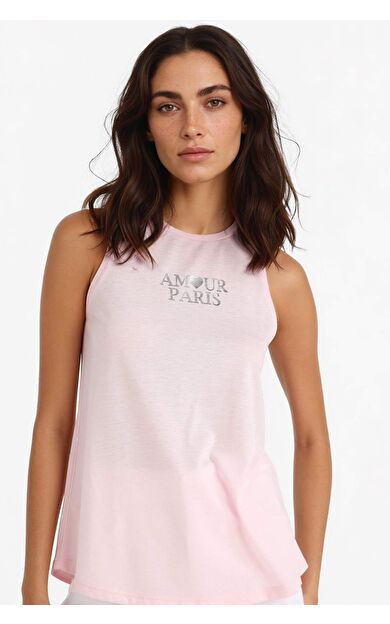 DeFacto Relax Fit Slogan Baskılı Bisiklet Yaka Atlet F6236AX25HSPN440