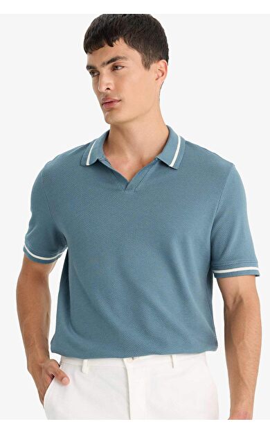 DeFacto Regular Fit Polo Yaka Bubble Kısa Kollu Polo Tişört