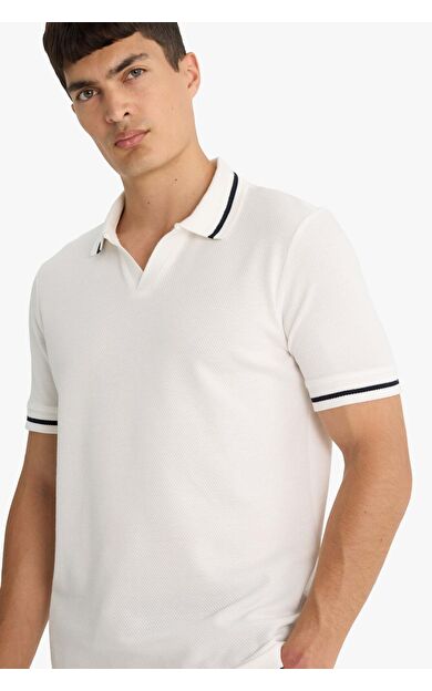 DeFacto Regular Fit Polo Yaka Bubble Kısa Kollu Tişört