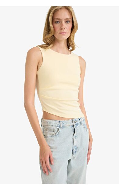 DeFacto Slim Fit Dar Kesim Bisiklet Yaka Ribana Atlet F6275AX25AUYL239