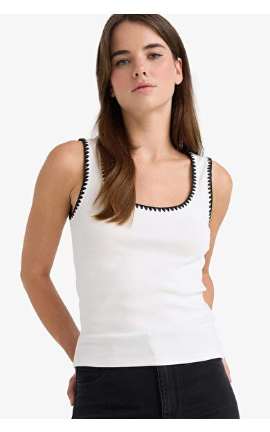 DeFacto Slim Fit Dar Kesim Yuvarlak Yaka Ribana Atlet