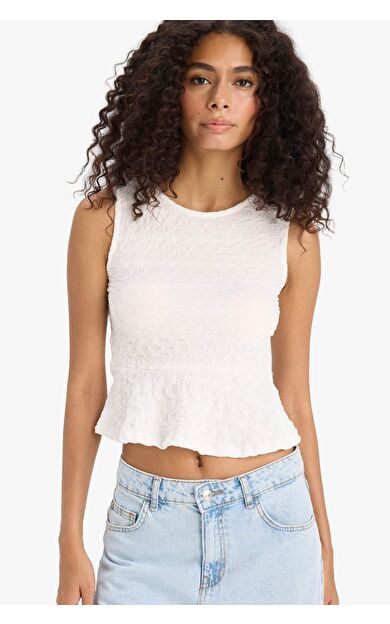 DeFacto Slim Fit Dar Kesim Bisiklet Yaka Bürümcük Atlet F6277AX25SMER105