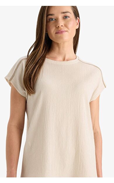 DeFacto Bisiklet Yaka Bürümcük Kısa Kollu Tişört F6300AX25HSER37