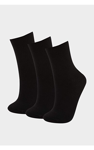 Kadın 3'lü Pamuklu Uzun Çorap