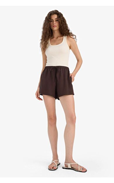 DeFacto Normal Bel Kısa Paça Keten Karışımlı Şort F6365AX25HSBN267